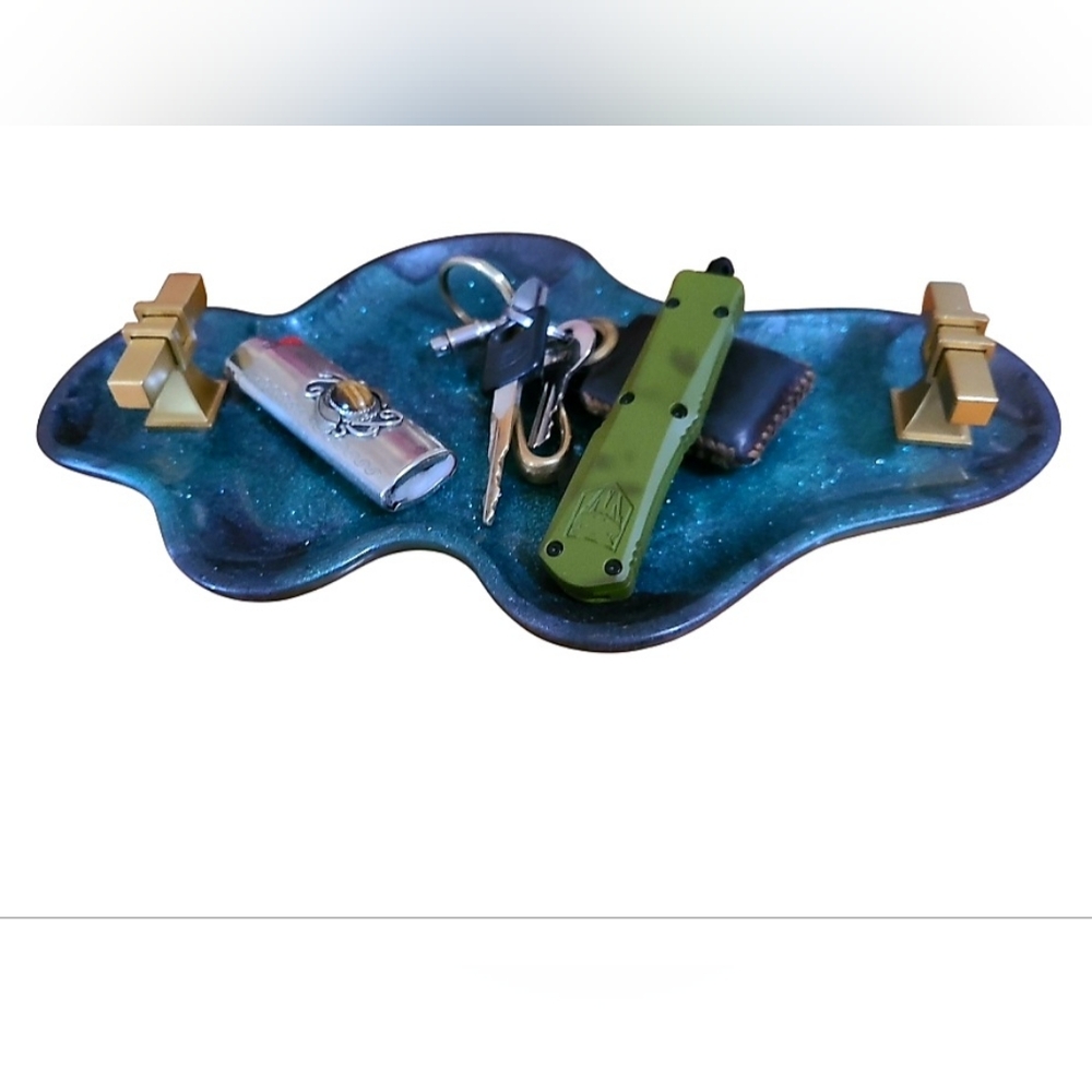 Green & Glitter Fleck Trinket Tray